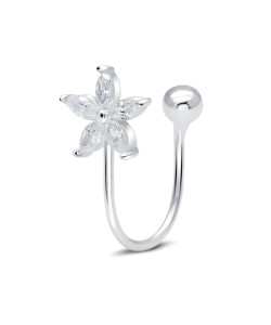 Lovely Flower Silver Ear Cuff EC-1172